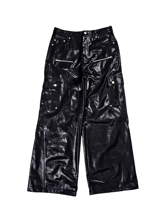 001 ONYX coated denim